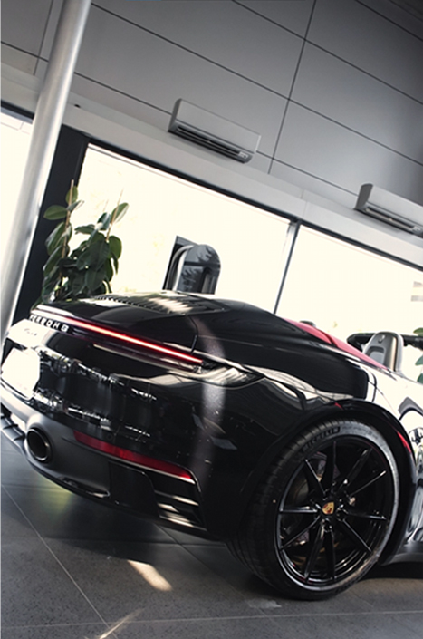 Porsche showroom detalj
